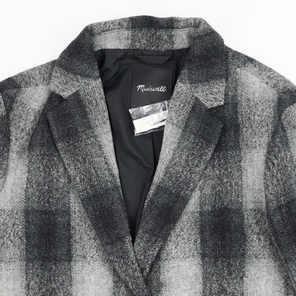 New MADEWELL The Oversized Dorset Blazer in Buffalo Check Boiled Wool - Picture 7 of 7